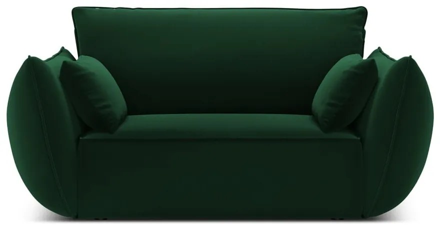 Poltrona verde scuro con rivestimento in velluto Vanda – Mazzini Sofas