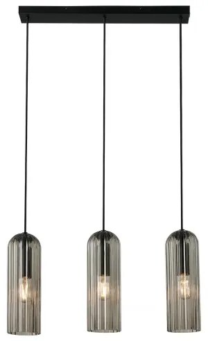 Nordlux - Lampadario a sospensione su cavo MIELLA 3xE27/25W/230V nero/fumé