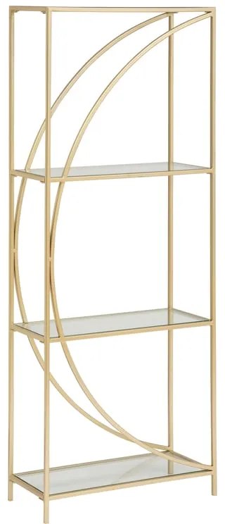 Libreria Artif 3 ripiani L 56 x P 25 x H 151.5 cm in vetro oro, portata per ripiano 12 kg
