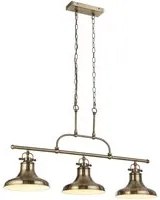 Lampadario Rustico-Country Dallas Acciaio Ottone 3 Luci E27