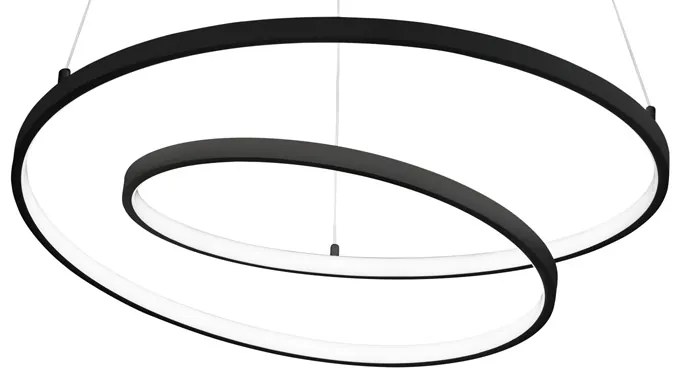 Sospensione Moderna Oz Metallo Nero Led 48W 3000K Luce Calda D60Cm Dali