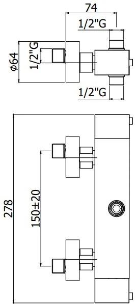 Paffoni Level Leq269 Level Miscelatore doccia Termostatico Esterno Con Deviatore Cromato