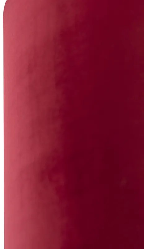 Paralume in velluto rosso 40/40/40 con interno dorato