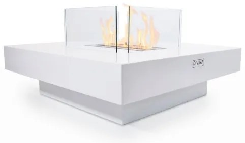 Camino a bioetanolo da terra per interno esterno Panarea Bianco 70x70x35