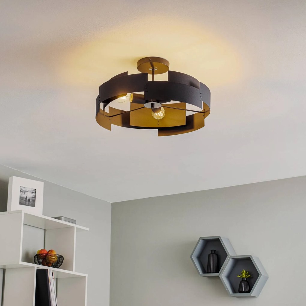 Plafoniera soffitto Tori Euluna, dimmerabile, Nero, Soggiorno / Sala da pranzo, Metallo, Moderno, Plafoniera