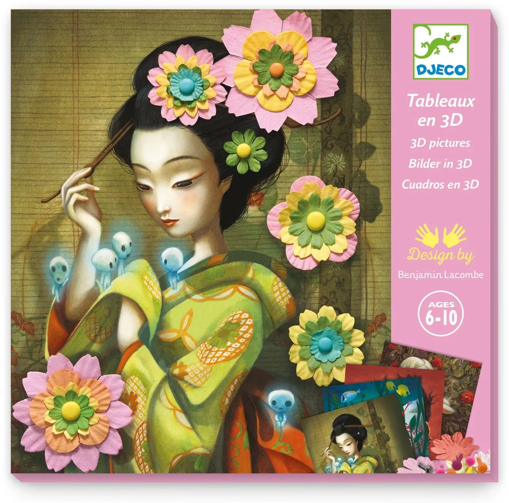 Gioco creativo 3D con fiori di carta