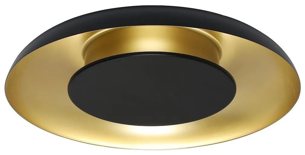 Plafoniera LED da soffitto PIATTINO LED/30W/230V 3000/4000/6000K Ø 40 cm nero/oro