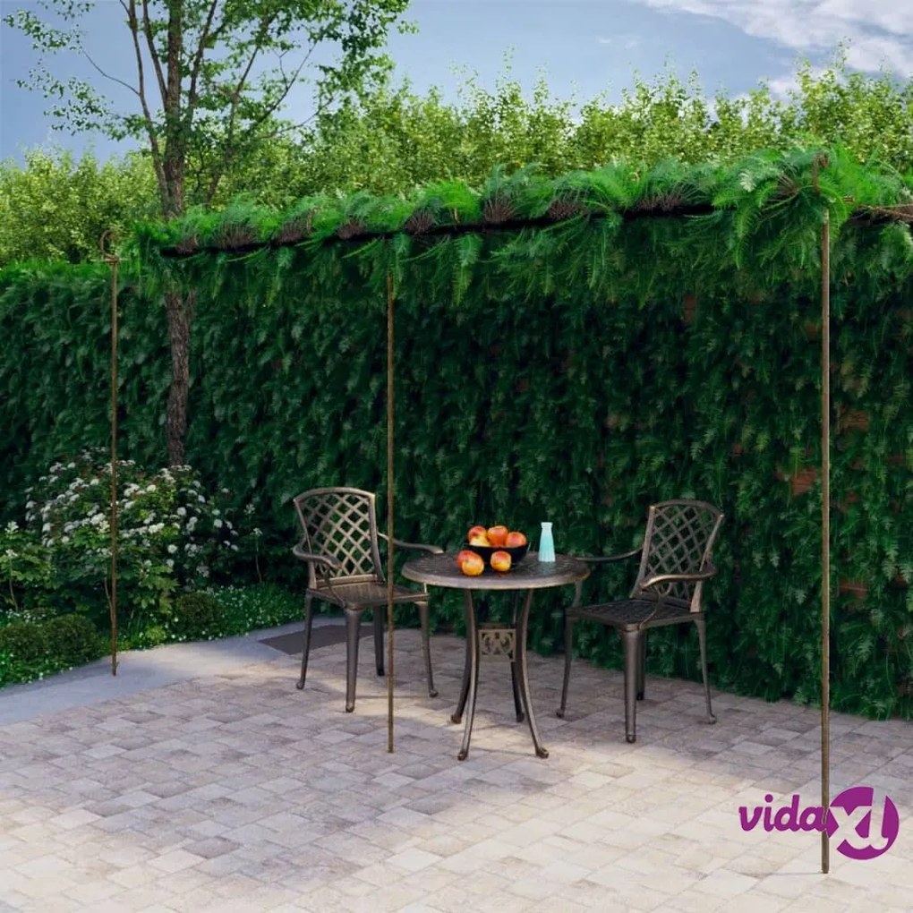 vidaXL Pergolato da Giardino Marrone Anticato 6x3x2,5 m in Ferro