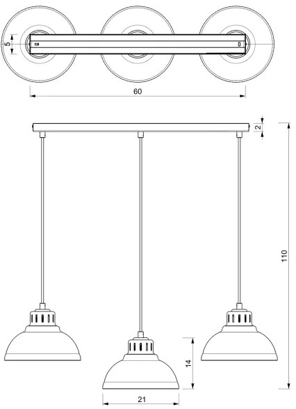Lampadario a sospensione con filo SVEN 3xE27/15W/230V beige