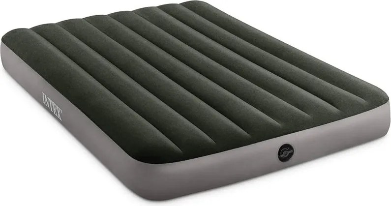 64778 - Materasso Gonfiabile Dura-Beam Prestige Downy Piazza e Mezza con Pompa a Batteria, pvc, Verde, 137x191x25 cm - Intex