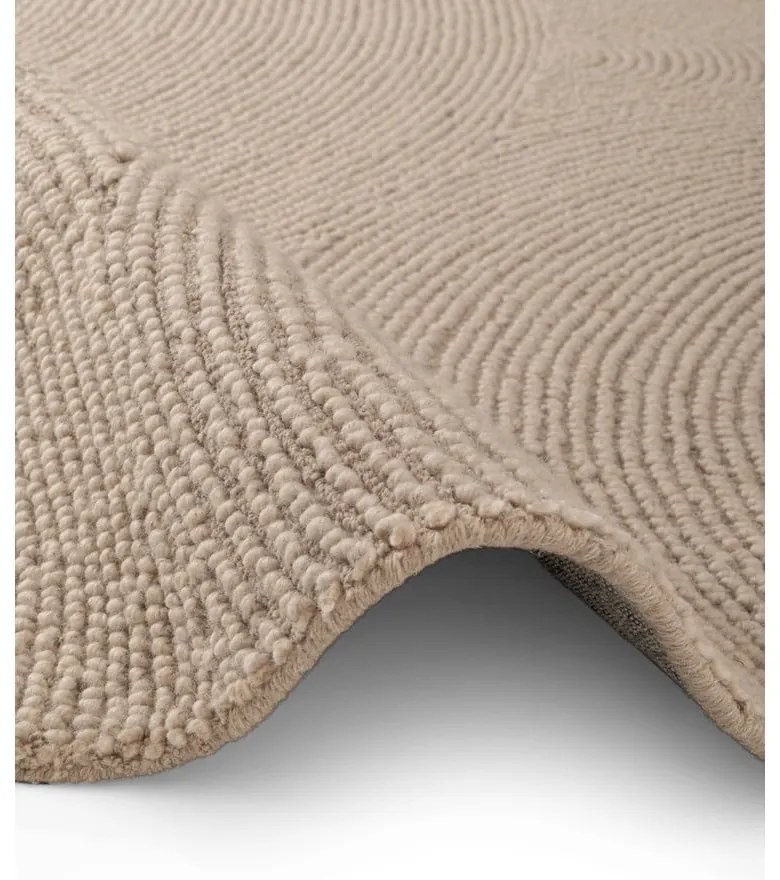 Tappeto rotondo beige in lana tessuto a mano ø 200 cm Eleni Light Beige – Hanse Home