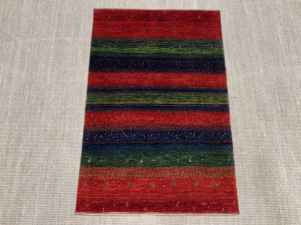 Loribaft Tappeto 80x120 Verde (Iran) Annodato A Mano