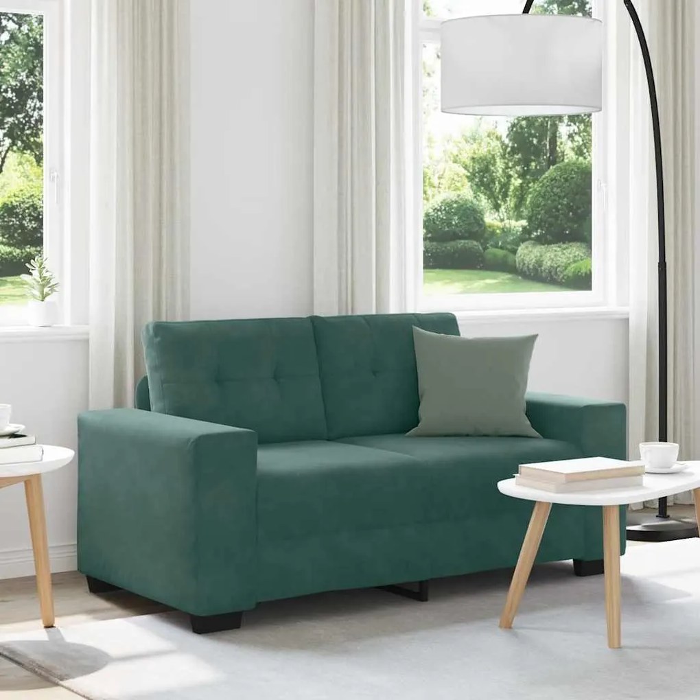 Divano Divanetto Verde Scuro 120 Cm Velluto /