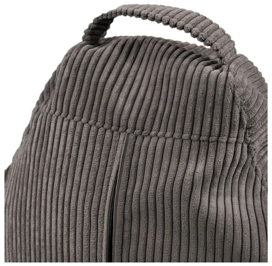 Pouf a sacco per bambini grigio scuro con rivestimento in velluto a coste Game Amuse – SLOWDOWN