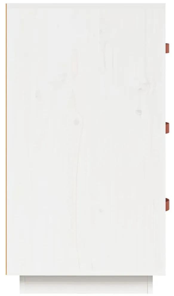 Credenza bianca 80x40x75 cm in legno massello di pino
