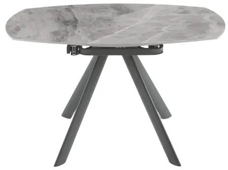 Tavolo in pietra effetto marmo Grigio ROUND con piano girevole D135 cm