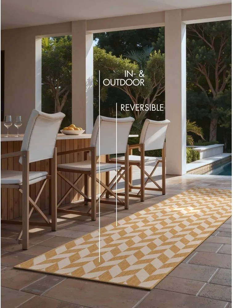 Passatoia da interno ed esterno giallo ocra/color crema 80x200 cm Haringey Terrick – Ted Baker