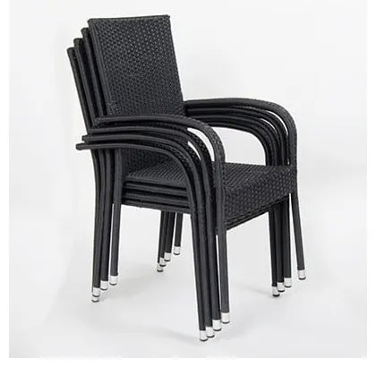 Sedia da giardino in rattan artificiale nero Paris - Bonami Essentials