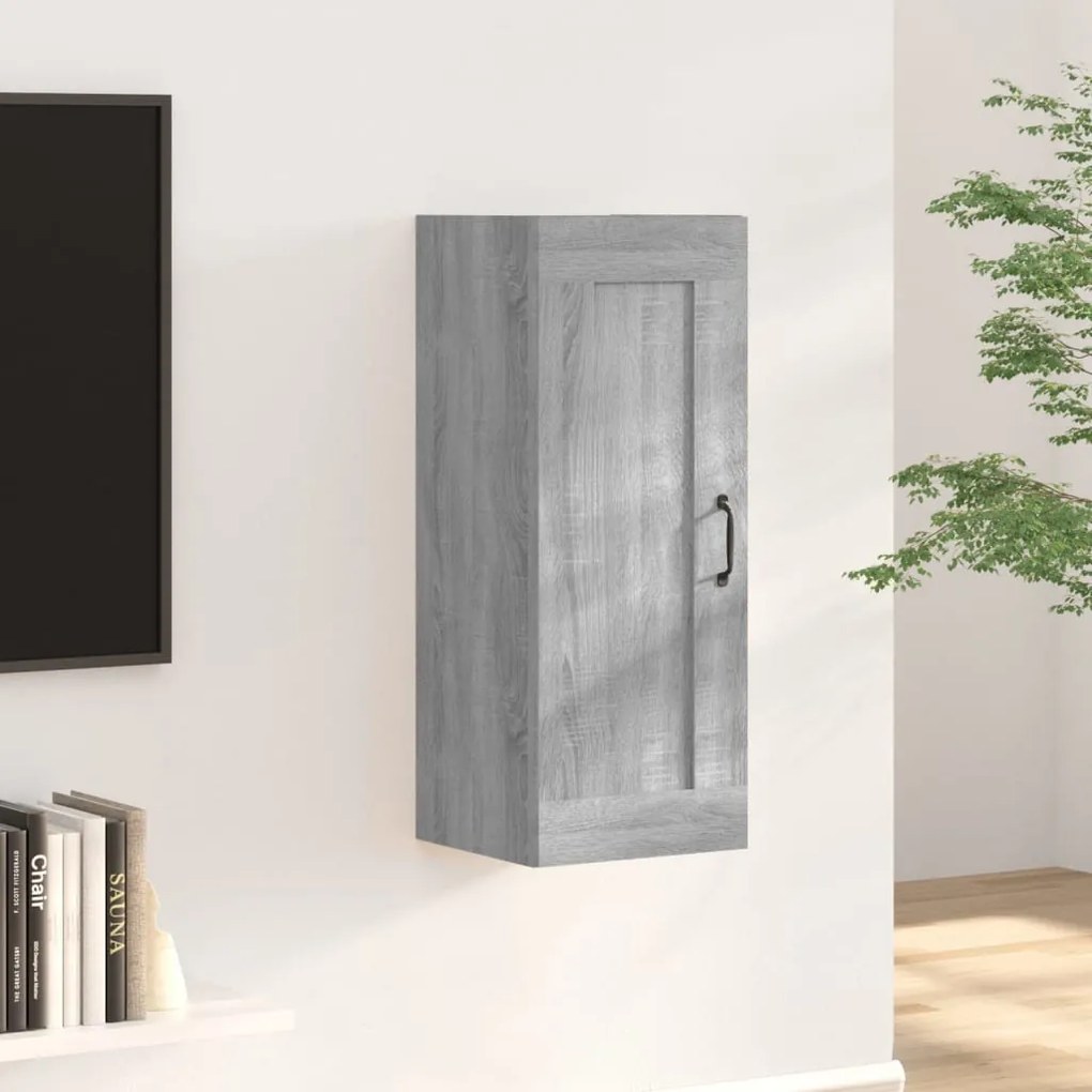 Mobile Pensile Grigio Sonoma 35x34x90 Cm İn Legno Multistrato /