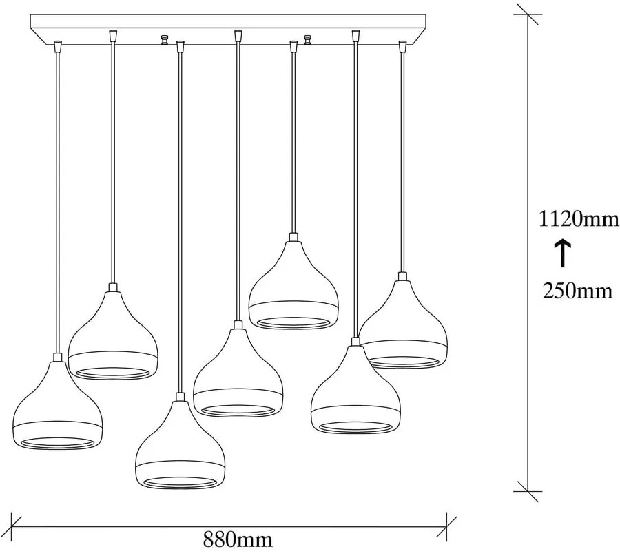Lampadario nero/color rame con paralume in metallo Yildo – Opviq lights