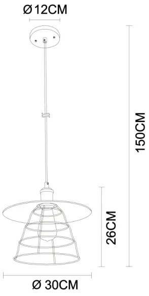 Globo 15086BH1 - Lampadario a sospensione con filo VIEJO 1xE27/60W/230V