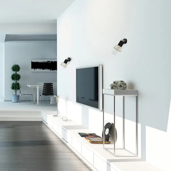 Faretto da muro DANTE 1xGU10/25W/230V nero/oro