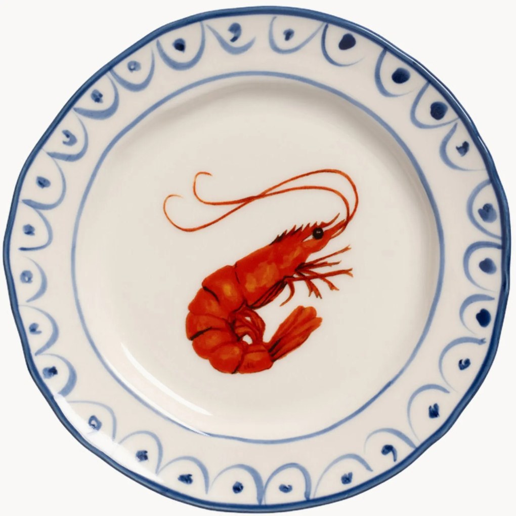 Set di 2 piatti da dessert dipinti a mano Sirène