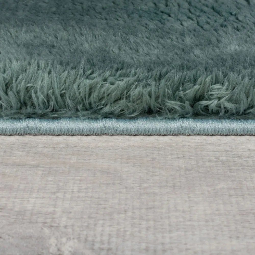 Tappeto in pelliccia sintetica color petrolio 160x230 cm Faroe Wool Look Fur - Flair Rugs
