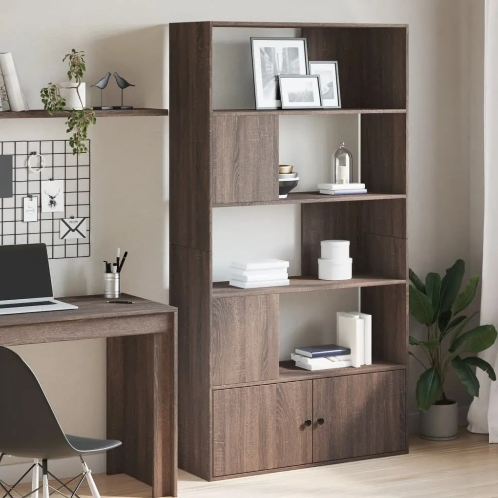 Libreria Rovere Marrone 100x36x189 Cm İn Legno Multistrato /
