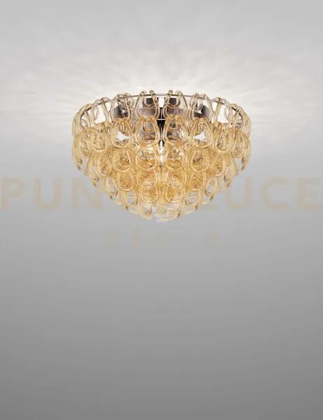 Giogali lampadadario a soffitto 60 cristallo ambra e cromo lucido 4...