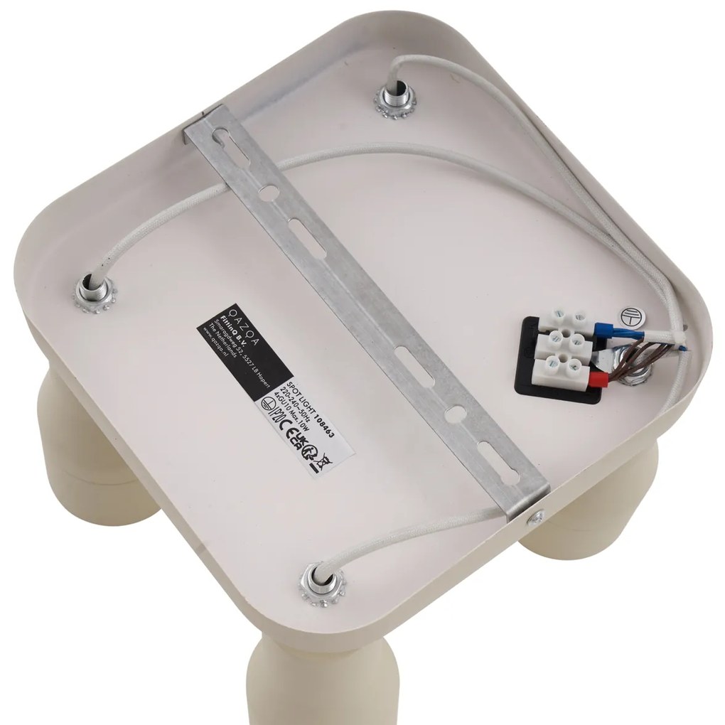 Faretto da soffitto quadrato beige GU10 50 mm 4 luci - Stanley