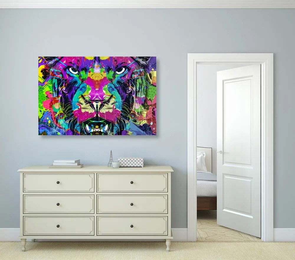 Stampa su tela – Felino multicolore