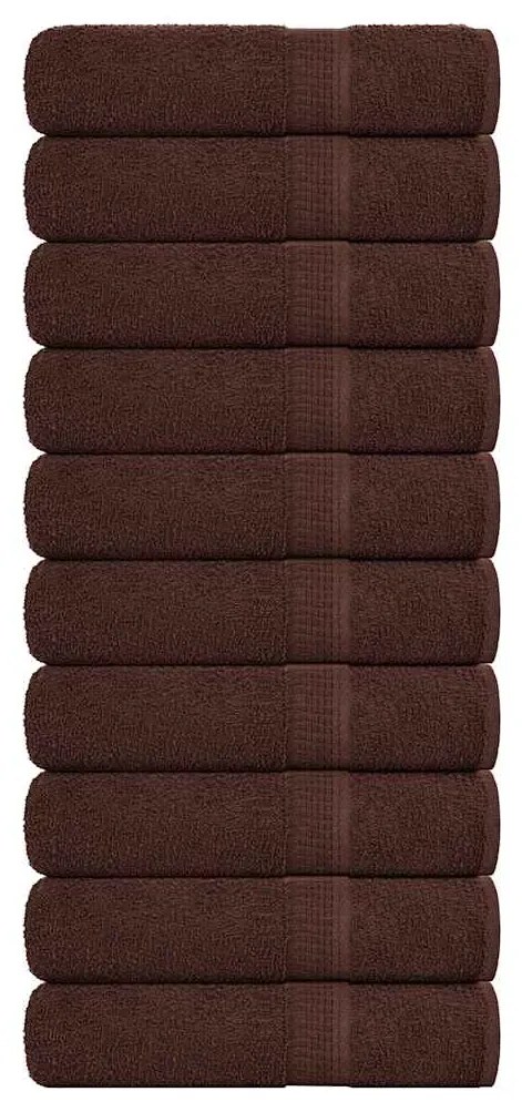 Asciugamani Da Bagno 10pz Marrone 100x150cm 360g/m² 100% Cotone /