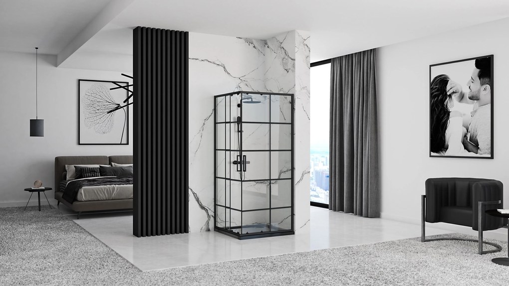 Cabina doccia Rea Concept Black 90x90