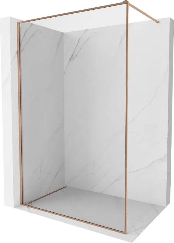 Mexen Kioto-F parete doccia Walk-in con cornice 90 x 202 cm, trasparente 8 mm, rame spazzolato - 800-090-104-65-00