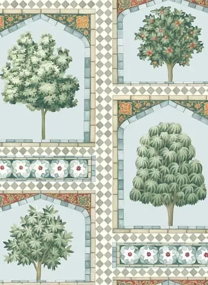 Cole & Son Carta da parati Sultan's Palace - Print Room Blue & Duck Egg