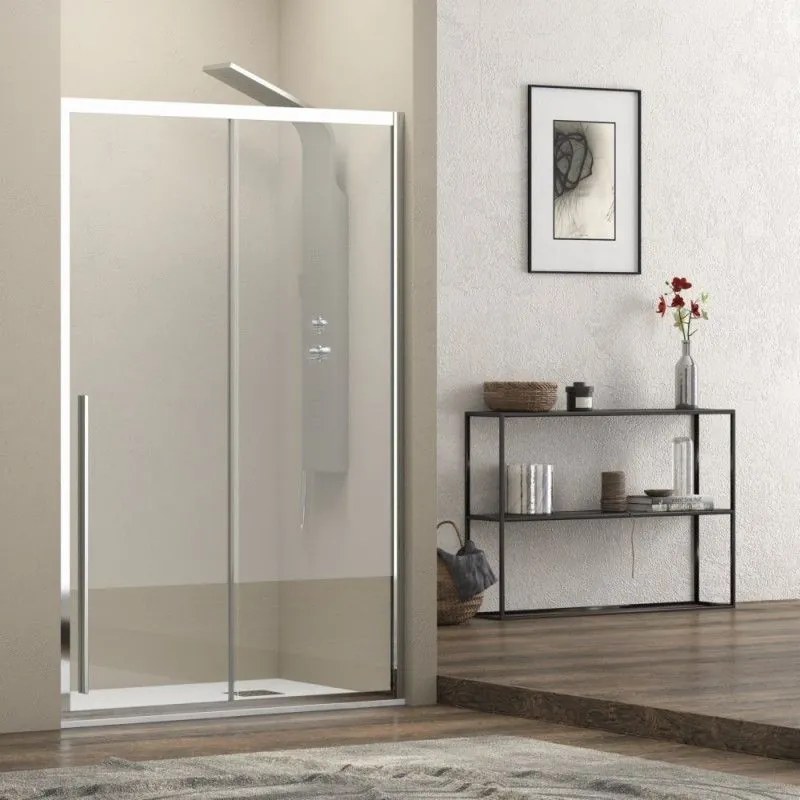 Kamalu - Porta doccia nicchia 130cm scorrevole vetro 8mm altezza 200h | KEL4000