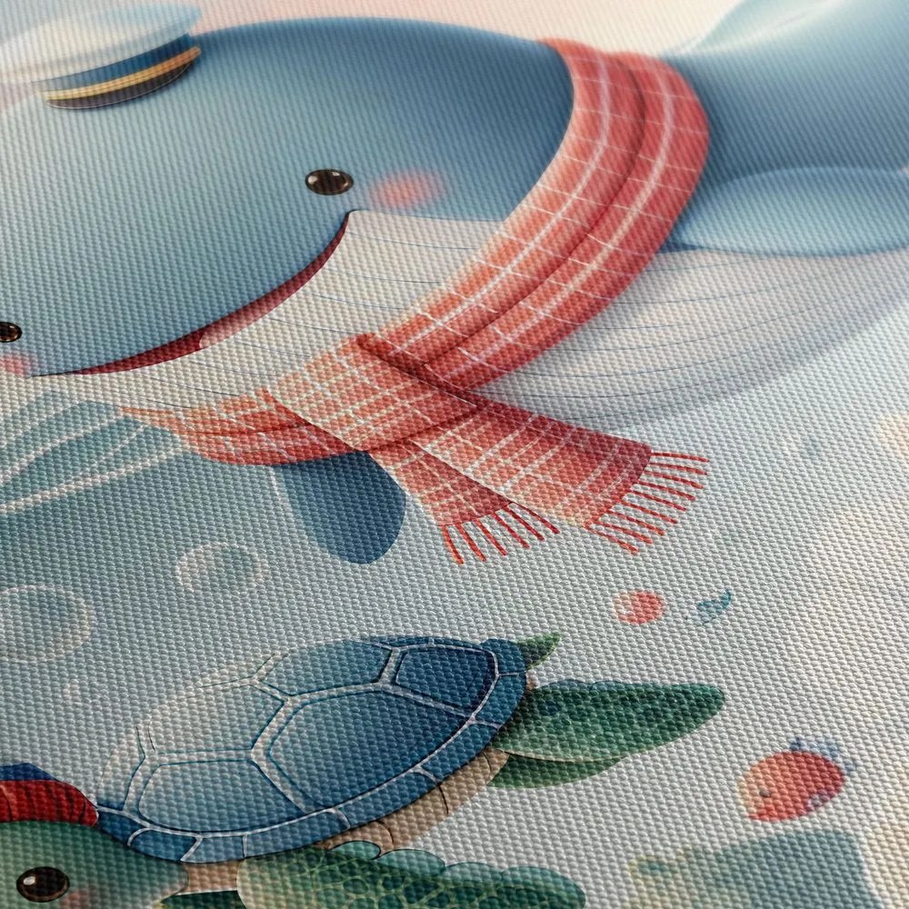 Quadro su tela – Balena e tartaruga nell’oceano