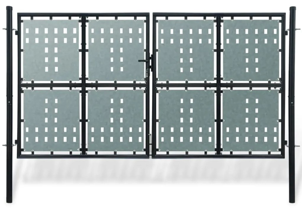 Cancello Per Recinzione Singolo Nero 300 X 250 Cm /