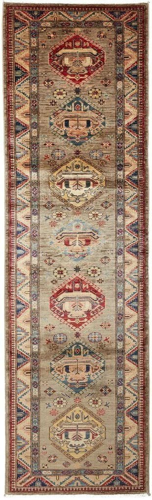Kazak Tappeto orientale 290 x 90 Grigio (Pakistan) Annodato A Mano