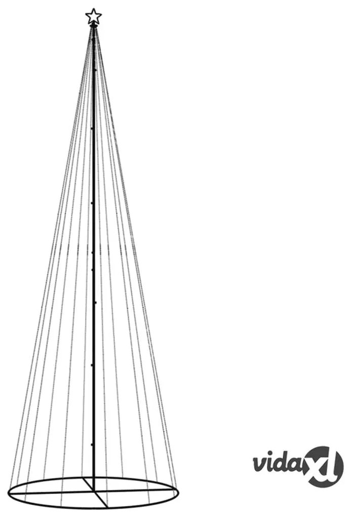 vidaXL Albero di Natale a Cono Bianco Caldo 732 LED 160x500 cm