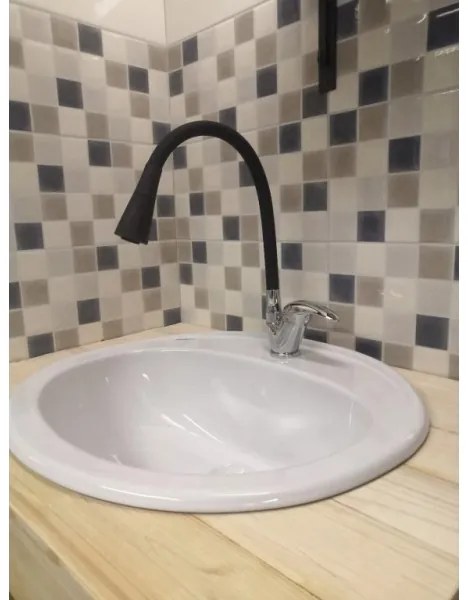 RAV Slezák SA006.0/13 - Miscelatore per lavello SAZAVA 35,6 cm nero/cromo lucido