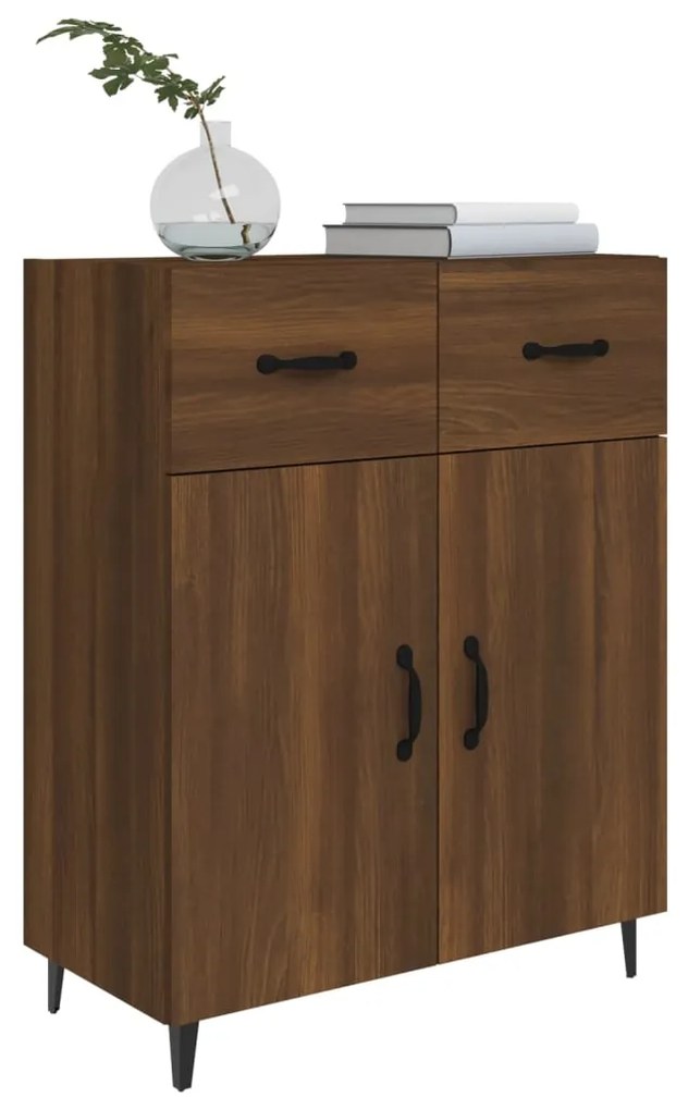 Credenza rovere marrone 69,5x34x90 cm in legno multistrato