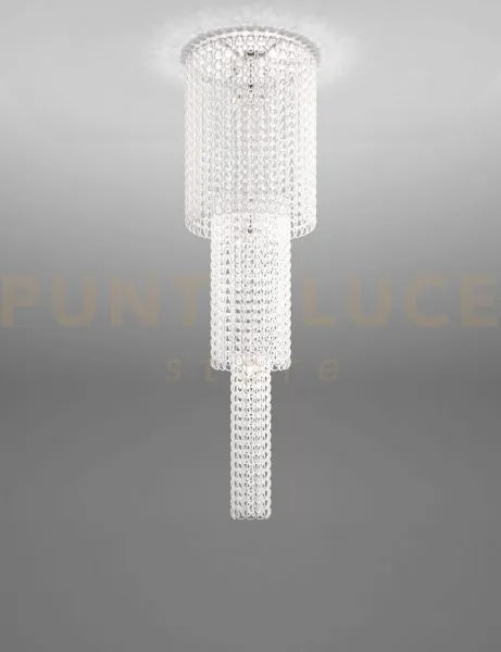 Giogali lampadadario a soffitto ca1 bianco e cromo lucido 10 luci a...