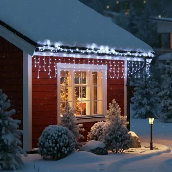 Brilagi - Catena luminosa natalizia LED per esterni 400 LED/8 funzioni 23 m IP44 bianco freddo