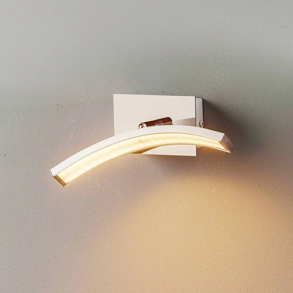 Domiluce Applique LED Largo ad arco, finitura alluminio