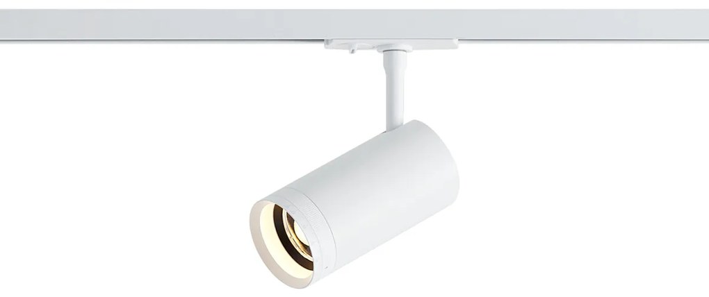 Faretto moderno bianco per sistema di illuminazione su binario monofase con LED orientabile e inclinabile - Iconic Zoom