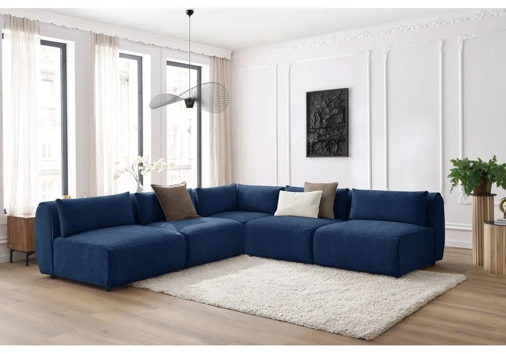 Divano angolare blu scuro (variabile) Jeanne - Bobochic Paris