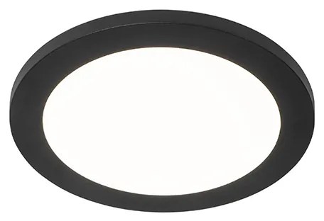 Plafoniera nera 22,5 cm rotonda con LED dimmerabile a 3 livelli - Steve