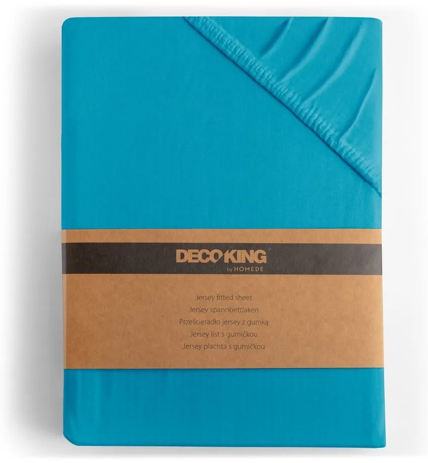 Lenzuolo con angoli blu in jersey 90x200 cm Amber – Restilo